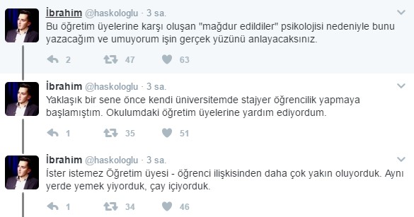 Terör sevici akademisyenleri deşifre eden tweet'ler