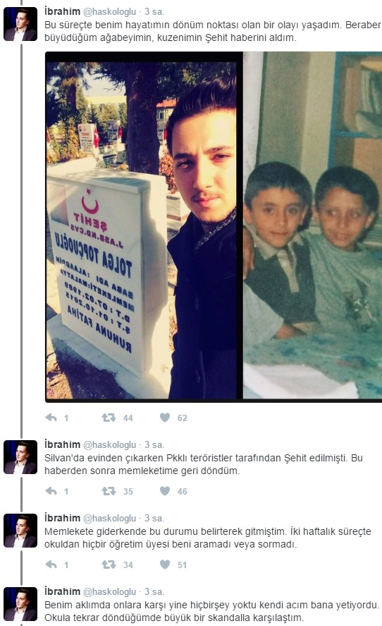 Terör sevici akademisyenleri deşifre eden tweet'ler