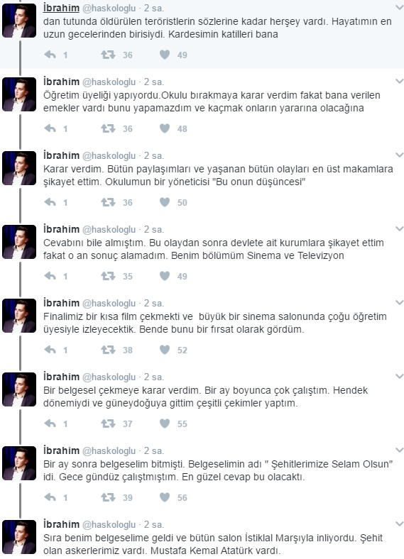 Terör sevici akademisyenleri deşifre eden tweet'ler