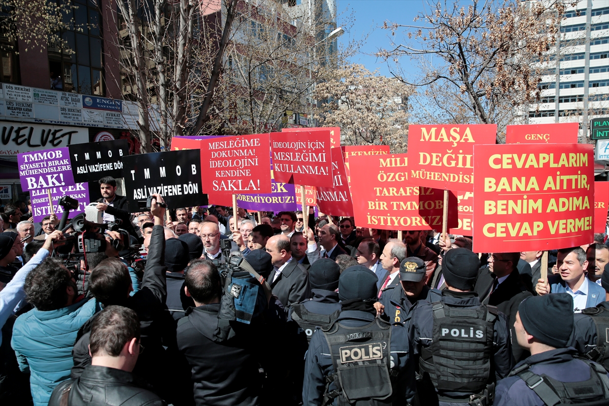 TMMOB üyeleri 'hayır' kararını protesto etti